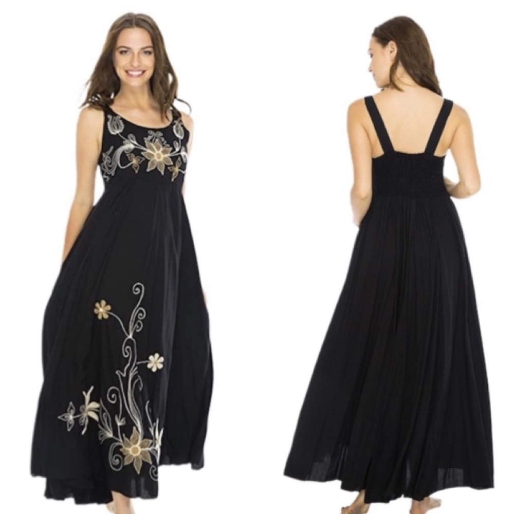 Back From Bali Dress Joy Maxi Black Floral M/L